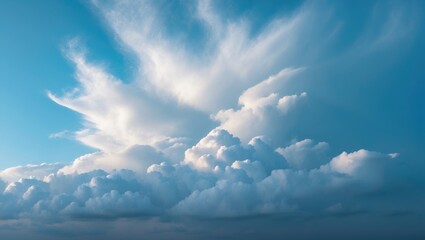 Background image featuring a bright blue sky and white clouds with a soft texture, illustrating the ozone layer's role in protecting the environment and living organisms