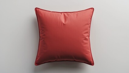Canvas pillow mockup with blank cushion and isolated background from a top view