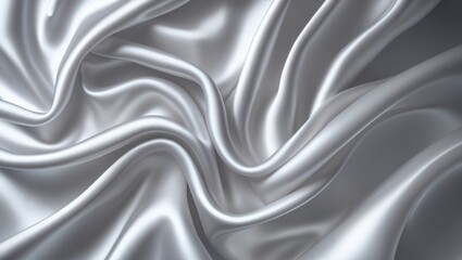 Obraz premium Elegant white gray satin fabric texture with a soft blurred silk panorama background