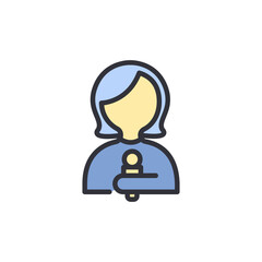 Journalist colored icons, minimalist vector illustration ,simple transparent graphic element .Isolated on white background