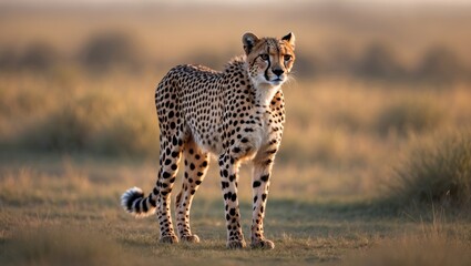 Beautiful cheetah in natural sunset setting