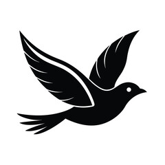 simple bird outline flying vector art silhouette