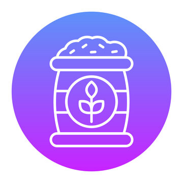 bag of soil icon on gradient circle clip art preview