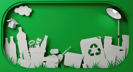 Fototapeta premium Recycling Concept with Paper Elements