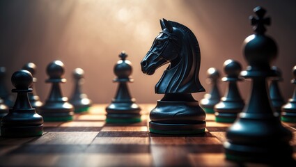 Chess Game Scene Featuring Strategic Focus and Colorful Board