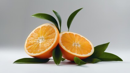 Orange fruit slice isolated on white background
