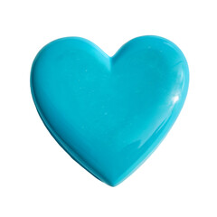 Fototapeta premium Cyan heart isolated on transparent background