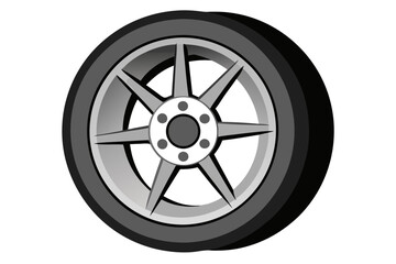 Fototapeta premium Modern Car Wheel Illustration Vector