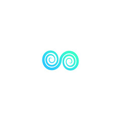 Dual Flow Spirals: Modern Connect Vector Logo