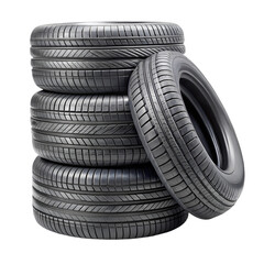 Stack of tires isolated on transparent background