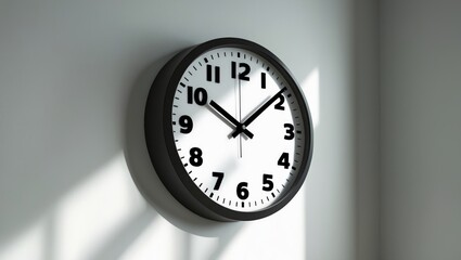 Time approaching twelve with five minutes remaining on a wall clock
