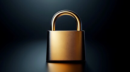 Fototapeta premium A sleek, modern padlock stands prominently against a dark background, symbolizing security and protection