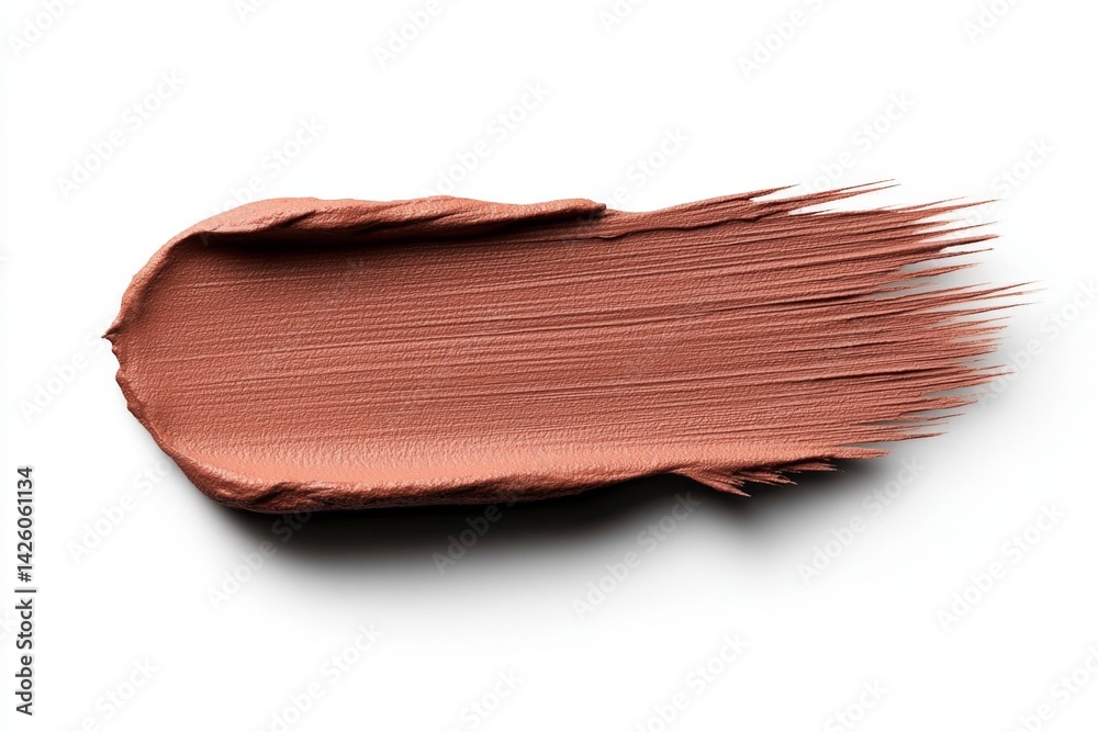 Poster A single, thick stroke of apricot-orange paint, isolated on a white background, is textured with soft strokes and blending edges to create the appearance of smooth skin color. The color is vibrant