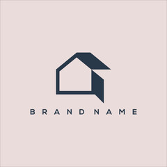 Initial G and house logo vector