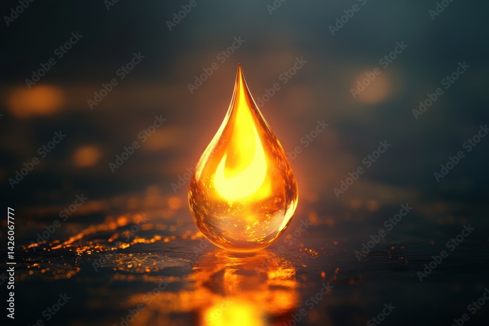 Fototapete pulling fog drop element on a glowing shape backdrop