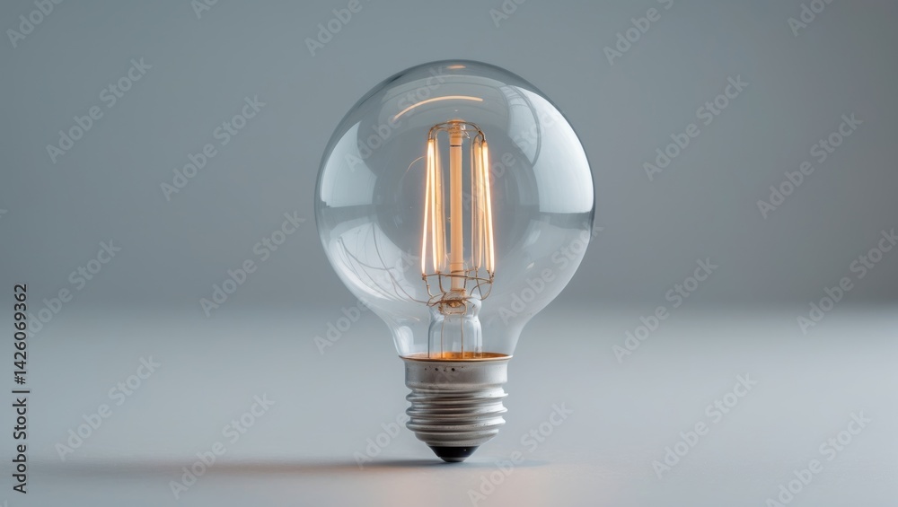 Poster tungsten lightbulb illuminated on white background