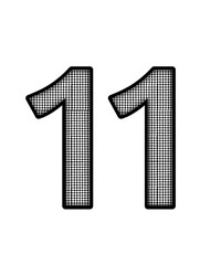 Black and white color numbers 11