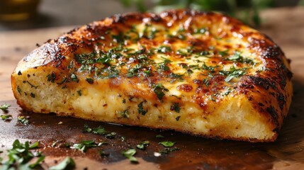 Cheesy Pizza Slice with Garlic Butter and Chili Oil