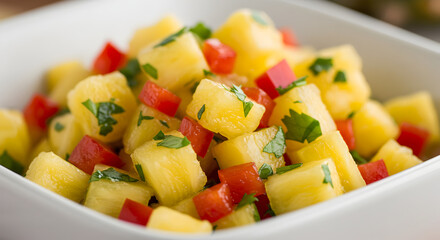 Fresh Pineapple Salsa with Red Bell Pepper and Cilantro Delight