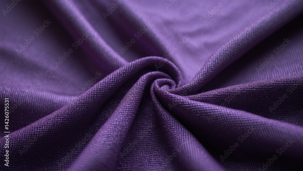 Poster close-up of woven fabric texture with purple and white patterns for textile background and wallpaper