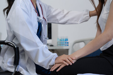 Stressed patient are treated by a psychologist or doctor in a psychiatric clinic. Patients reported...