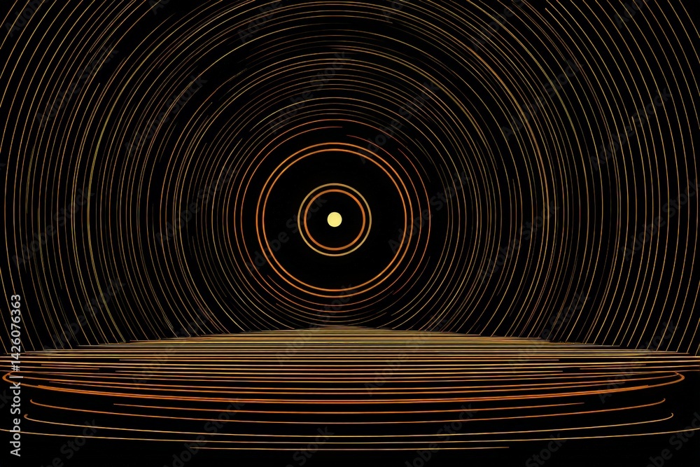 Aufkleber Spiraling lines and circular patterns create a mesmerizing visual display at night