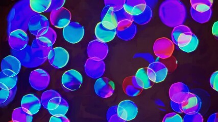 Vibrant neon bokeh journey through abstract light patterns