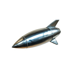 Sleek Metallic Rocket Model Futuristic Design Element