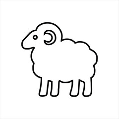 simple doodle icon black and white sheep