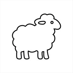 simple doodle icon black and white sheep