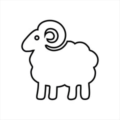simple doodle icon black and white sheep