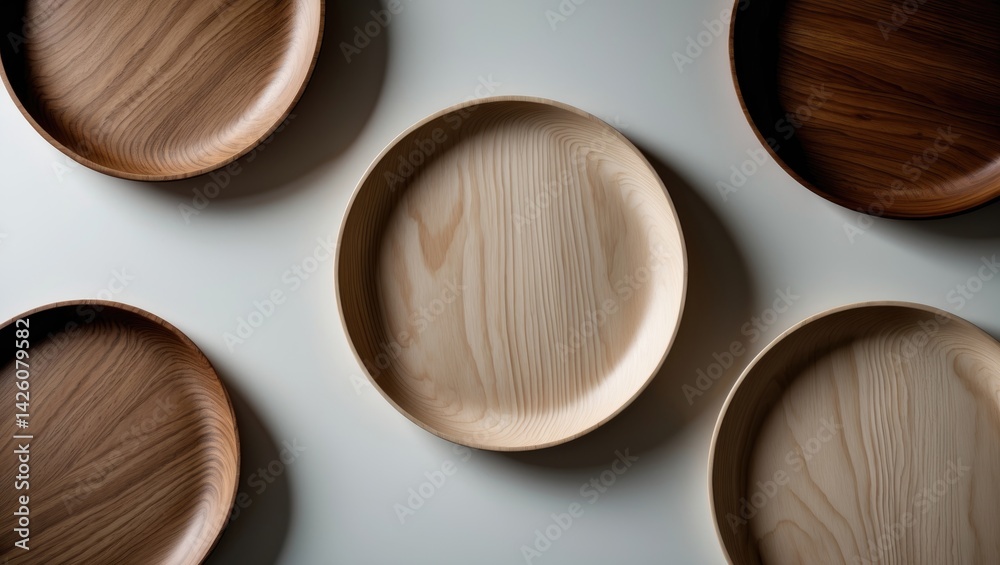 Poster Overhead view of an empty plate isolated against a background