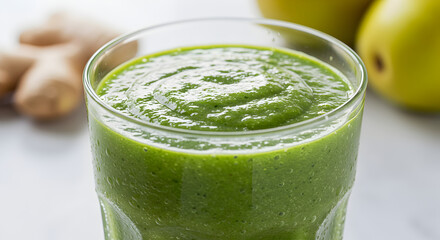Refreshing Green Smoothie With Ginger And Apples For Health Benefits