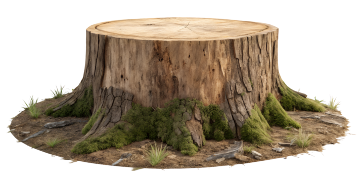 Ancient Tree Stump: A close-up of a weathered tree stump, a silent testament to nature's cyclical journey, showcasing intricate textures, rings, and the subtle presence of life.