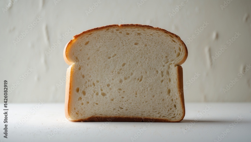 Aufkleber Isolated slice of toast bread showing texture and crust