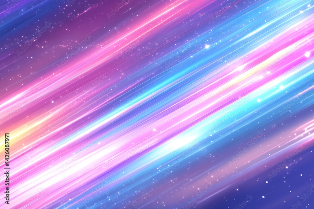 Aufkleber vibrant streaks of color create a mesmerizing light display in a cosmic background at night