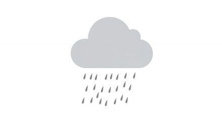 Obraz premium Simple rain cloud icon illustration