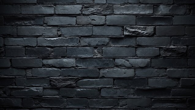 Black brick wall texture for background design