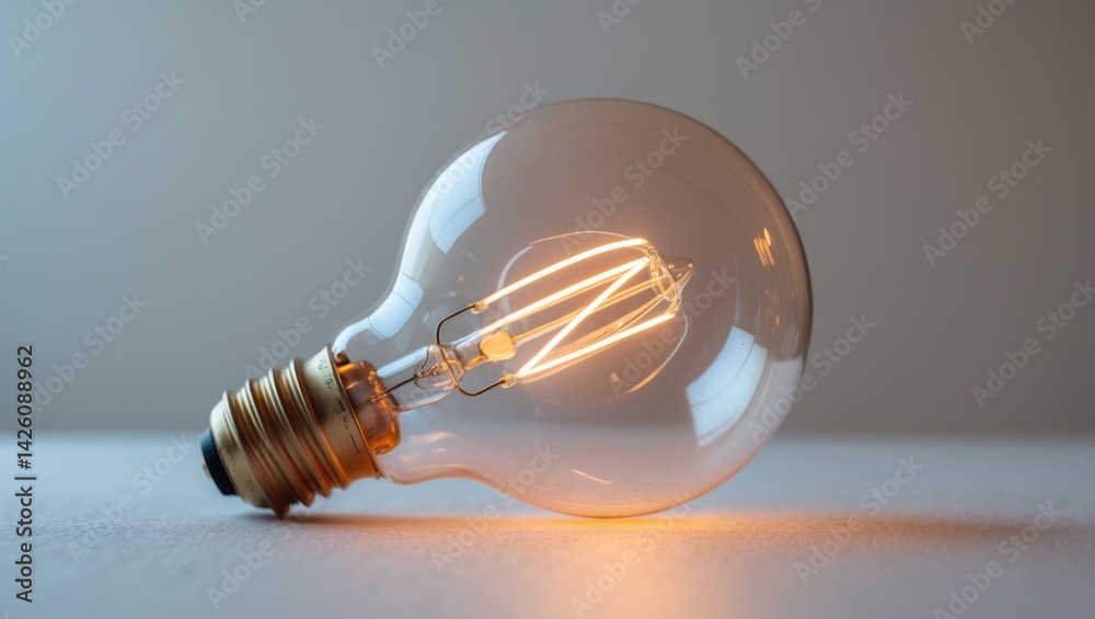 Poster illuminating invention: tungsten light bulb on a creative background