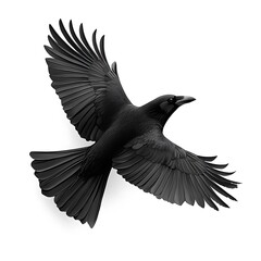 Obraz premium Bold black raven soaring artistic illustration high resolution pictures