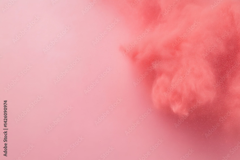 Poster a cloud of colored powder bursts into the air, creating a dynamic and textured visual against a lave