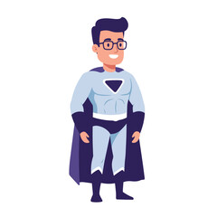 Superhero Character with Glasses Illustration