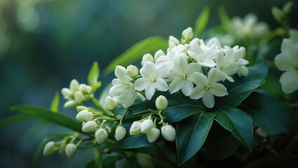Bouquet of jasmine flowers with a fragrant and sweet aroma
