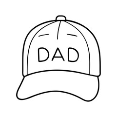 Naklejka premium baseball cap with dad icon, baseball cap with dad line art - simple line art of baseball cap with dad, perfect for baseball cap with dad logos and icons
