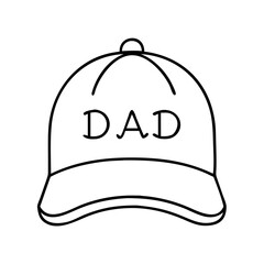baseball cap with dad icon, baseball cap with dad line art - simple line art of baseball cap with dad, perfect for baseball cap with dad logos and icons
