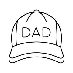baseball cap with dad icon, baseball cap with dad line art - simple line art of baseball cap with dad, perfect for baseball cap with dad logos and icons