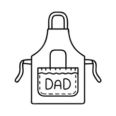 bbq apron with dad icon, bbq apron with dad line art - simple line art of bbq apron with dad, perfect for bbq apron with dad logos and icons