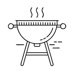 bbq grill icon, bbq grill line art - simple line art of bbq grill, perfect for bbq grill logos and icons