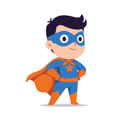 Cute Chibi Superhero Boy Standing Pose