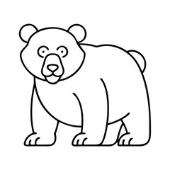 bear icon, bear line art - simple line art of bear, perfect for bear logos and icons